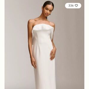BHLDN Strapless White Column Gown